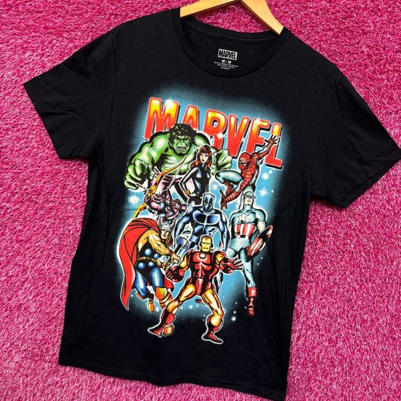 The Avengers Airbrushed Marvel Comics Cartoon Tee M - Picture 3 of 4